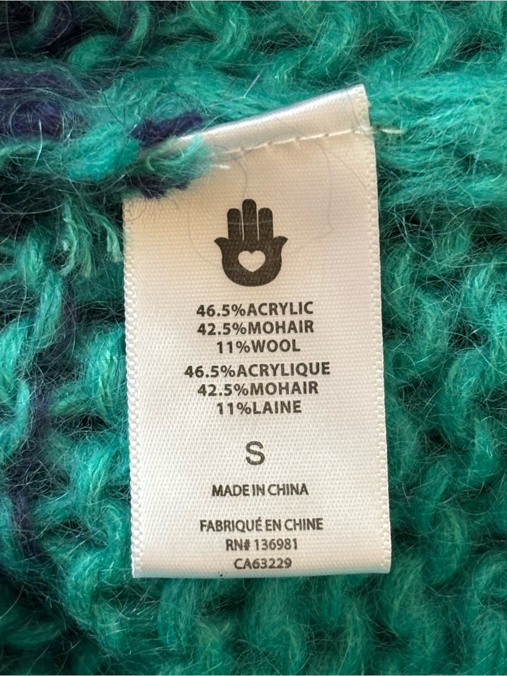 Spiritual Gangster Royce Cardigan NWT Small Purple Teal Navy Colorblock Sweater - Picture 8 of 11